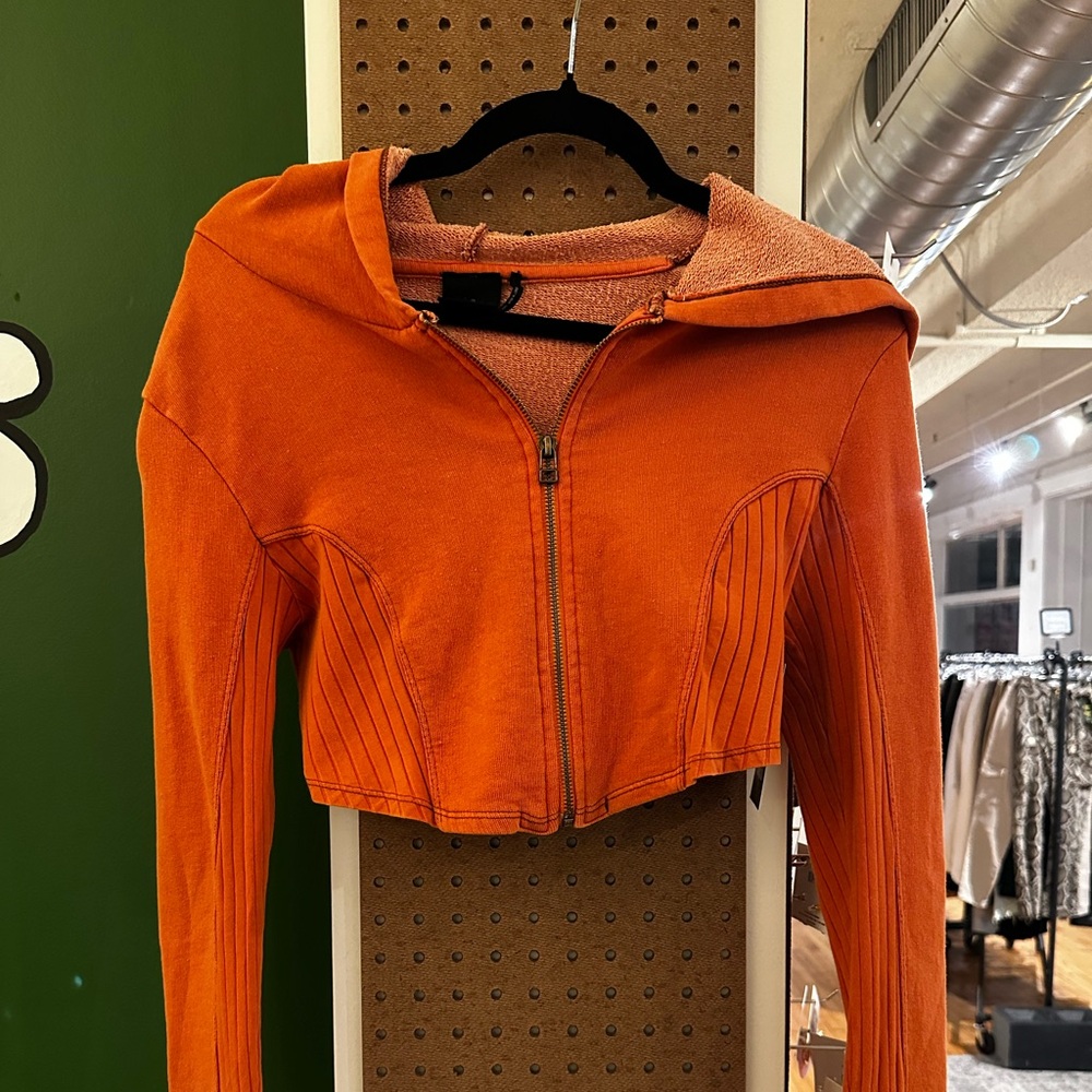 Urban Outfitters Orange Cropped Hoodie
